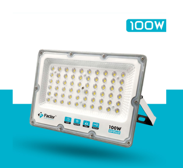 Brighten your space with the Factor FL-100 LED Floodlight, offering 10,000 lumens of energy-efficient lighting, durable construction.