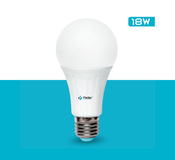 The Factor Bulb LOMO18 provides 1800 lumens of powerful light at just 18 watts. Choose between white (6500K) and warm (3000K) tones.
