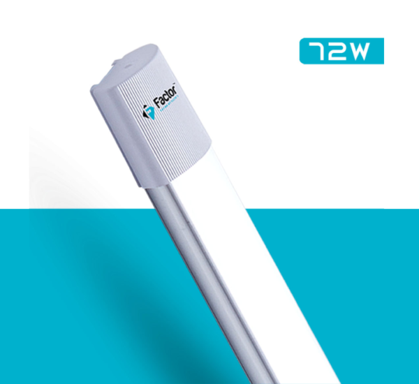 The Factor Tubelight 72W offers exceptional brightness! Enjoy 7,200 lumens and energy efficiency, available in White 6500K or Warm 3000K.