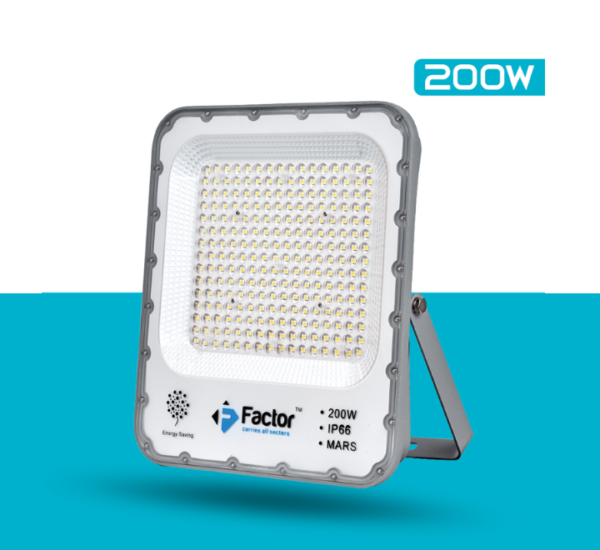 Choose the Factor LED Flood Light MARS-200 for exceptional lighting performance with 20,000 lumens, suitable for both indoor and outdoor use.