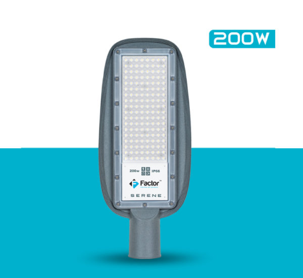 Enhance visibility in large spaces with the Factor Streetlight STS-200! This powerful fixture offers 20,000 lumens and is built for durability