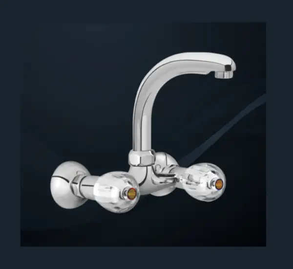 Upgrade your kitchen with the Wall Mounted Sink Mixer 020, featuring a stylish chrome finish and durable cast neck for reliable performance.