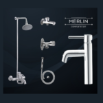 Discover the Merlin Set 4004A, featuring essential bathroom fixtures like a wall shower, basin waste, Muslim shower, and more. Stylish and functional for modern bathrooms.